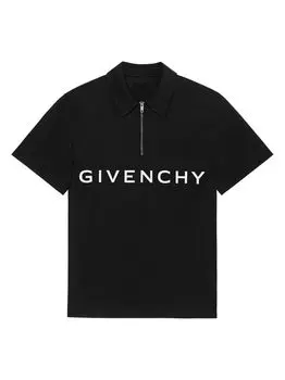 Рубашка поло на молнии Archetype из хлопка Givenchy, черный
