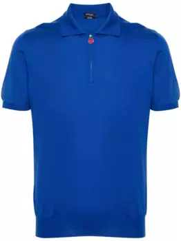 Рубашка поло на молнии Kiton, синий