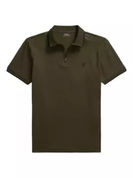Рубашка поло на молнии с короткими рукавами POLO RALPH LAUREN, зеленый