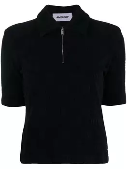 Рубашка поло на молнии с монограммой AMBUSH, черный