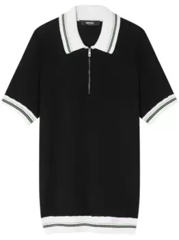 Рубашка поло на молнии VERSACE, черный