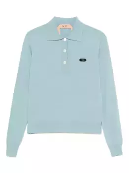 Рубашка поло на пуговицах N21, синий