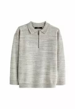 Рубашка поло NECK, REGULAR FIT Next, светло-серый