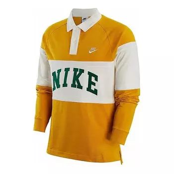 Рубашка-поло Nike long sleeves logo polo shirt 'Yellow' FJ1175-747, желтый
