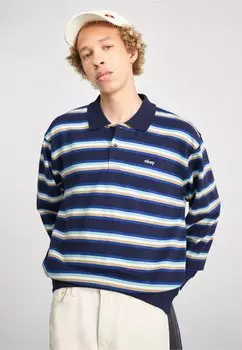 Рубашка-поло Obey Clothing GINO POLO SWEATSHIRT LS, цвет academy navy/multi
