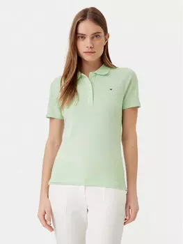 Рубашка поло облегающего кроя 1985 WW0WW43225 Tommy Hilfiger, зеленый