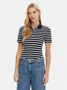 Рубашка поло облегающего кроя 1985 WW0WW43225 Tommy Hilfiger, синий