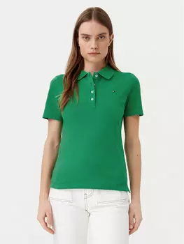 Рубашка поло облегающего кроя 1985 WW0WW43225 Tommy Hilfiger, зеленый