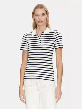 Рубашка поло облегающего кроя 1985 WW0WW43225 Tommy Hilfiger, синий
