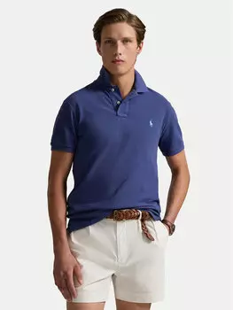 Рубашка поло облегающего кроя 710536856441 Polo Ralph Lauren, синий