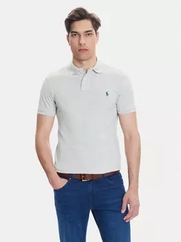 Рубашка поло облегающего кроя 710536856463 Polo Ralph Lauren, серый