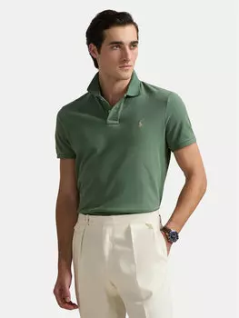 Рубашка поло облегающего кроя 710536856465 Polo Ralph Lauren, зеленый