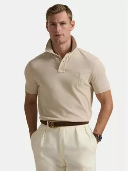 Рубашка поло облегающего кроя 710938137011 Polo Ralph Lauren, бежевый