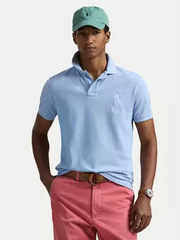 Рубашка поло облегающего кроя 710938137012 Polo Ralph Lauren, голубой