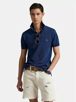 Рубашка поло облегающего кроя 710970581001 Polo Ralph Lauren, синий