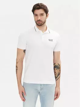 Рубашка поло облегающего кроя 8NPF16 PJVUZ 1100 Ea7 Emporio Armani, белый