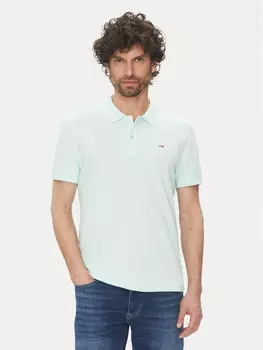 Рубашка поло облегающего кроя DM0DM20226 Tommy Jeans, зеленый