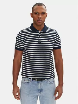 Рубашка поло облегающего кроя DM0DM20676 Tommy Jeans, синий