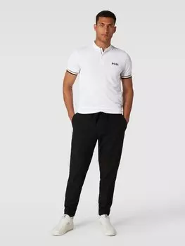 Рубашка-поло облегающего кроя с воротником-стойкой, модель «Pariq» BOSS Green, белый