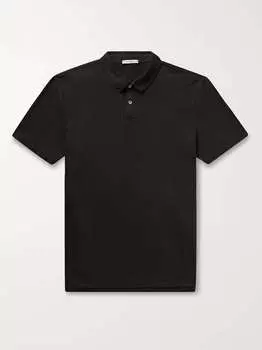 Рубашка поло облегающего кроя Supima из хлопкового джерси JAMES PERSE, черный