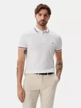 Рубашка поло облегающего кроя Tipped MW0MW37346 Tommy Hilfiger, белый