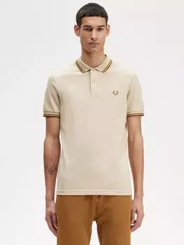 Рубашка-поло обычного кроя Fred Perry с двойными кончиками, овсяная