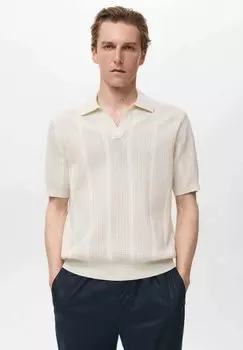 Рубашка поло OPENWORK Mango, кремовый