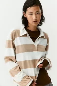 Рубашка поло оверсайз H&M, белый