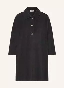 Рубашка-Поло оверсайз из махровой ткани Black Palms, черный