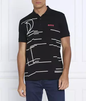 Рубашка поло падди 3 Regular fit Boss Green, черный