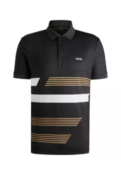 Рубашка поло PADDY TAPE PRINT BOSS, черный