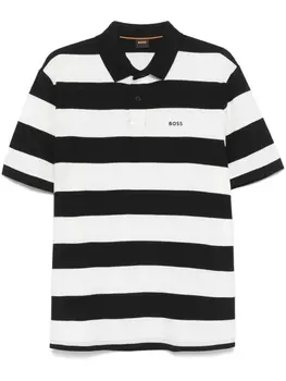 Рубашка поло Pales Stripe BOSS, черный