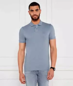 Рубашка поло пассажир Slim fit Boss Orange, синий