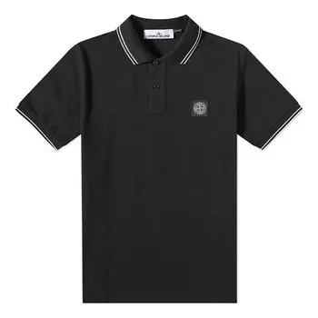 Рубашка поло patch polo shirt 'black' Stone Island, черный