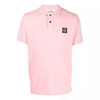 Рубашка поло patch polo shirt 'pink' Stone Island, розовый