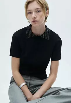 Рубашка поло PAULA Mango, черный