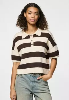 Рубашка поло PCJASSY Pieces, коричневый