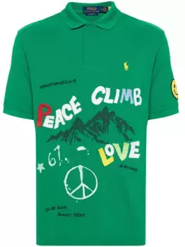 Рубашка поло Peace Climb Love POLO RALPH LAUREN, зеленый