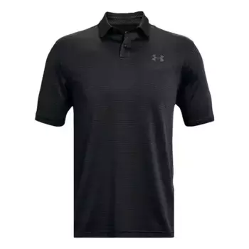 Рубашка поло performance stripe polo shirt 'black' Under Armour, черный