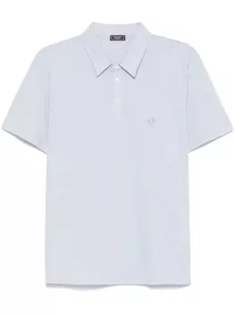 Рубашка-поло Peserico с меланжевым эффектом пике, синий