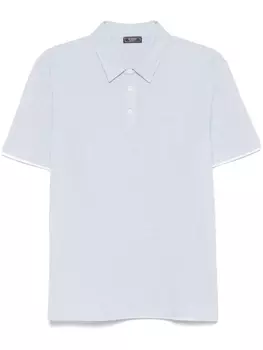 Рубашка-поло Peserico с меланжевым эффектом пике, синий