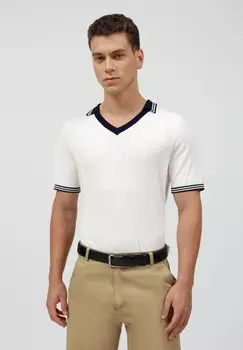 Рубашка поло Pier One by Zalando, белый