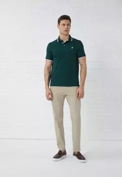 Рубашка-поло Pier One, крапчатый темно-зеленый