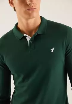 Рубашка-поло Pier One, темно-зеленая
