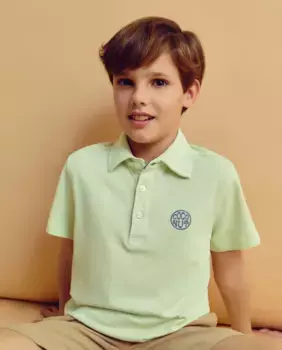 Рубашка поло пике для мальчиков с V-образным вырезом и логотипом Coconut El Corte Ingls, цвет 586 Lima