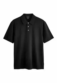Рубашка поло PLAIN - REGULAR FIT SHORT SLEEVE Next, черный