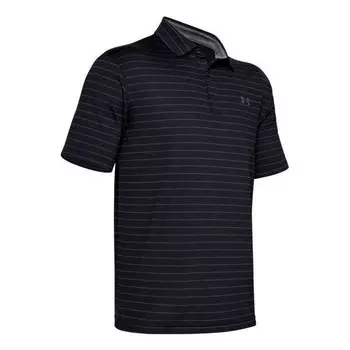 Рубашка поло playoff core stripe polo shirt 'black' Under Armour, черный