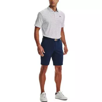 Рубашка поло playoff core stripe polo shirt 'white grey' Under Armour, серый