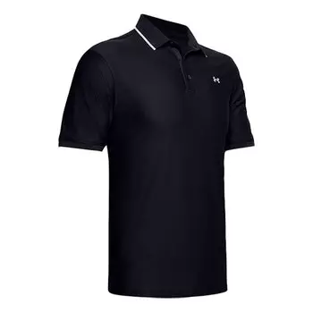 Рубашка поло playoff pique polo shirt 'black' Under Armour, черный