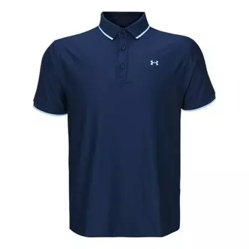 Рубашка поло playoff pique polo shirt 'college navy' Under Armour, синий